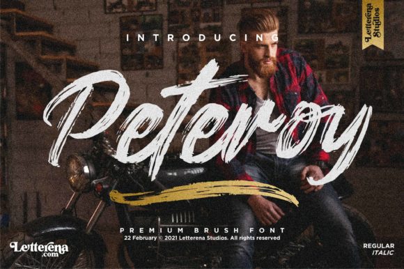 Peteroy: A Cool Brushed Display Font for Editorial Layouts